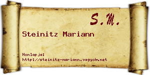 Steinitz Mariann névjegykártya